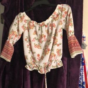 off the shoulder blouse ( floral )